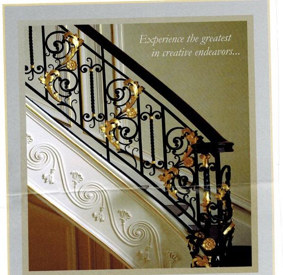 gold leafed wrought iron staircase