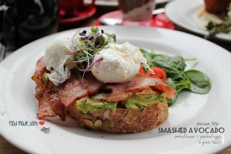 smashed avocado with persian feta