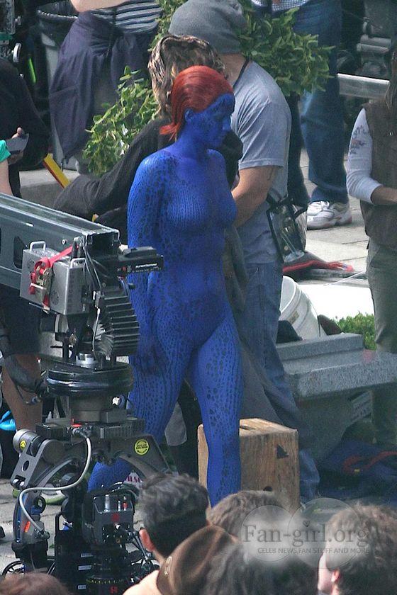 Check Out Jennifer Lawrence Looking Super Hot in Mystique Body Suit