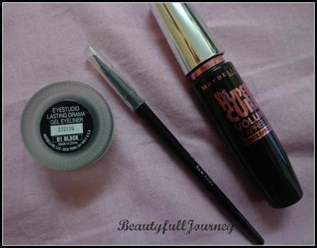 Maybelline gel eyeliner - Rs.410/- Maybelline hyper curl mascara - Rs.215/-