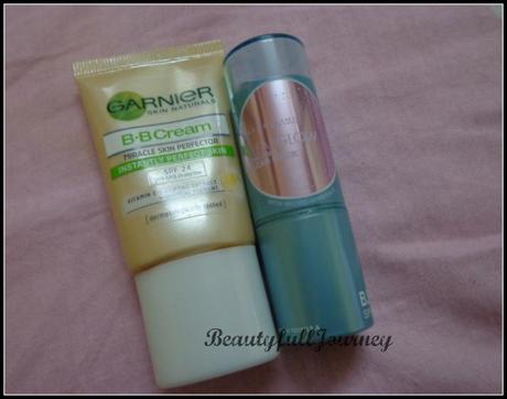 Garnier BB cream - Rs.99/-  Maybelline BB stick - Rs.250/-