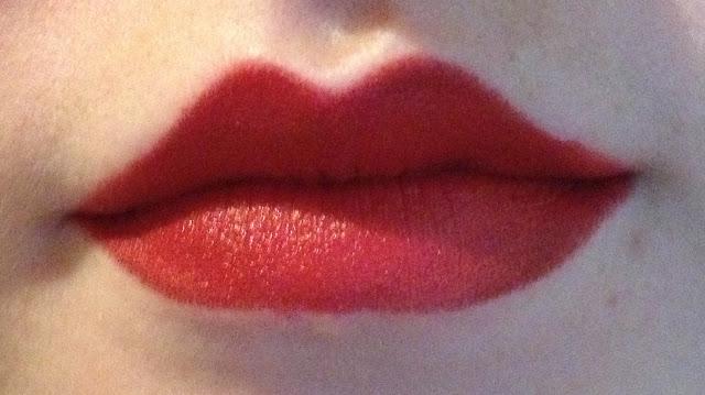 my lips with red lipstick on