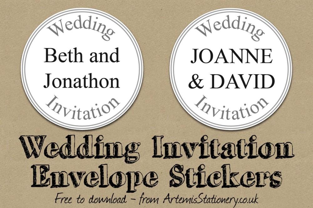 Wedding Invitation Stickers - free to download and print