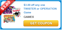 $3.00 off any one TWISTER or OPERATION Game