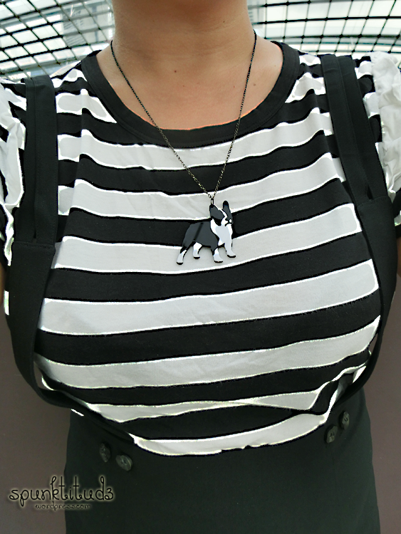 Look of the day - Black and White Acrylic Dog Necklace