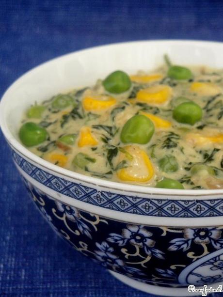 METHI MAKAI MATAR MALAI (SWEET CORN  & PEAS IN CREAMY FENUGREEK CURRY)