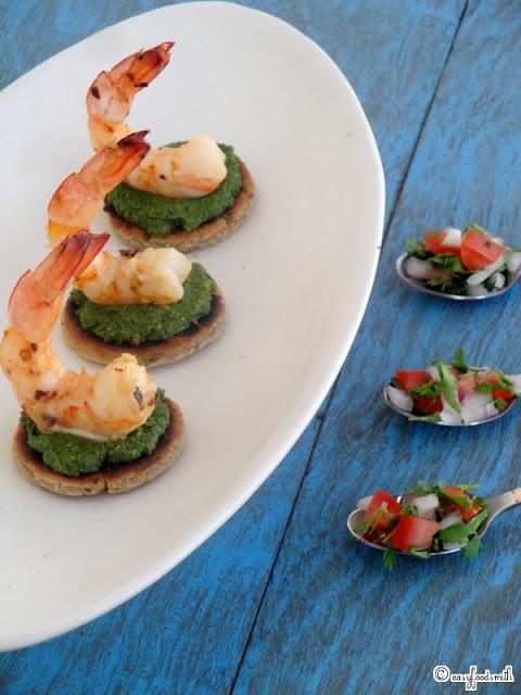 First Blog-anniversary & My first Guest Post - CHILLI GARLIC GRILLED PRAWNS S/W BHAKRI