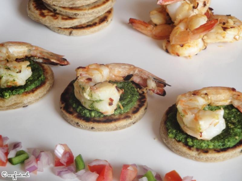 First Blog-anniversary & My first Guest Post - CHILLI GARLIC GRILLED PRAWNS S/W BHAKRI