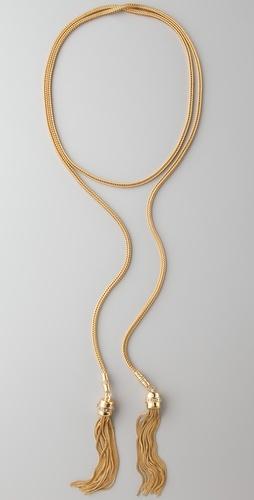 Lee Angel tassel necklace, tassel necklace, fringe necklace