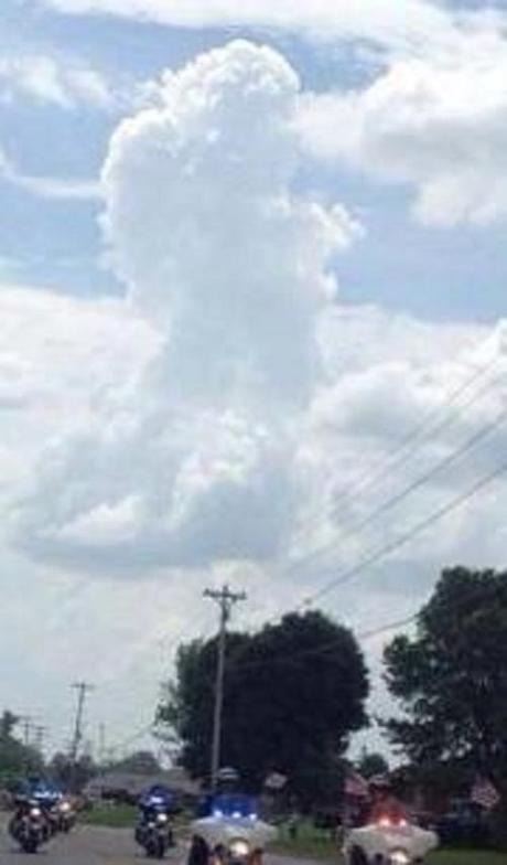 angel over Bardstown during funeral of Ofc Jason Ellis