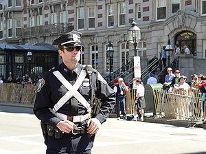 Photo of a police officer, Boston, USA
