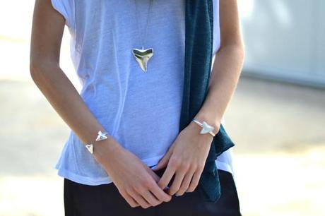 sharktooth jewelry bangle necklace