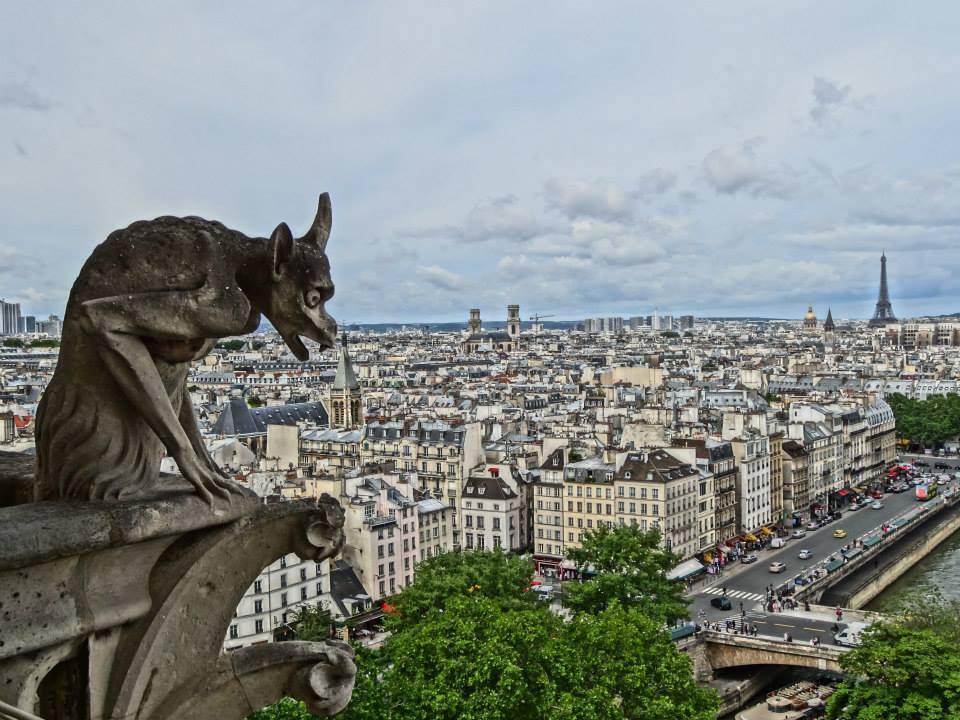 Gargoyles Watching Over Downtown Paris