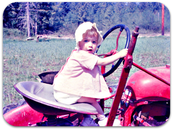 Donna on tractor