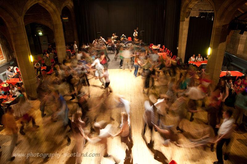 A traditional Scottish ceilidh dance in Edinburgh