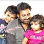 Pawan Kalyan With His Son Akira And Daughter Aadhya