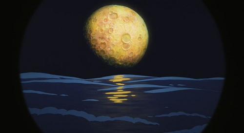 ponyo moon over ocean