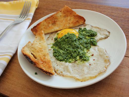 Fried Egg with Kale Pesto