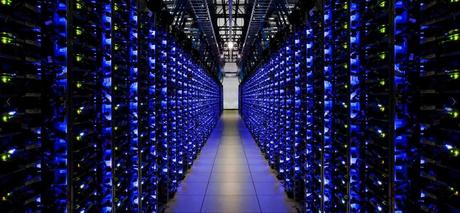 Google's data center in Douglas County, Georgia. Moving local software applications to cloud data centers like this one promise significant energy savings, according to a study led by Berkeley Lab. (Credit: Google Data Centers)