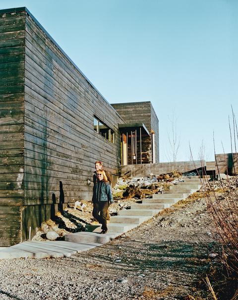 Modernist charred cedar cabin in Alaska