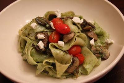 Summer Pesto Pasta with Goat Cheese