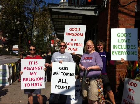 bestnatesmithever:

of-ambivalence:

aphoticamy:


consulting-meerkat:


iheartkissingboys:


Pro-Gay religious counter-protesters at Atlanta Pride.


IT IS AGAINST MY RELIGION TO HATE.
PUT THAT ON A SHIRT.


Christianity: doing it correctly


Real Christians are legitimately good people. 




It’s nice to see kindness and compassion being spread.

This