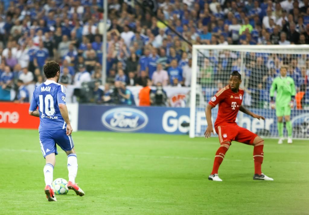 Mata attacks Jerome Boateng in the 2012 Champions League Final. Courtesy of rayand