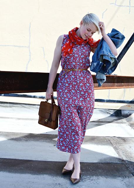 Seattle, street style, look of the day, vintage, 90s, blonde, in style, denim, coach