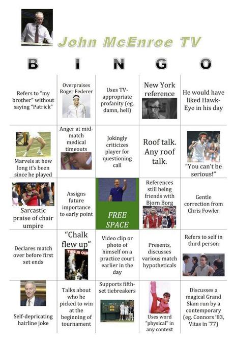 Play ‘John McEnroe Bingo’ on Busted Racquet