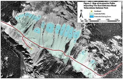 Avalanche Paths on Sylvan Pass, photo courtesy of National Park Service