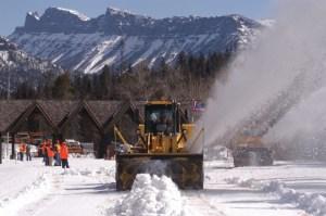 Plows clearing roads in Yellowstone