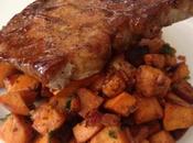 Kiki’s Kitchen: Hoisin-glazed Pork Chops Sweet Potato Bacon Hash (Fried Sage Brown Butter)