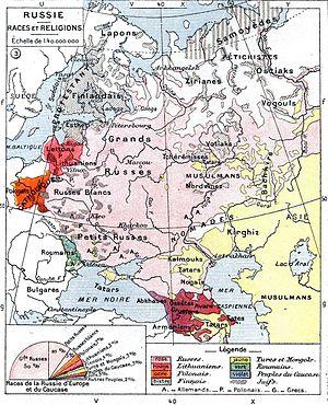 English: Ethnic map of the European part of th...
