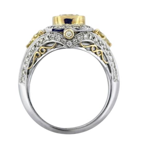 fancy yellow diamond engagement ring settings, two tone gold engagement ring setting