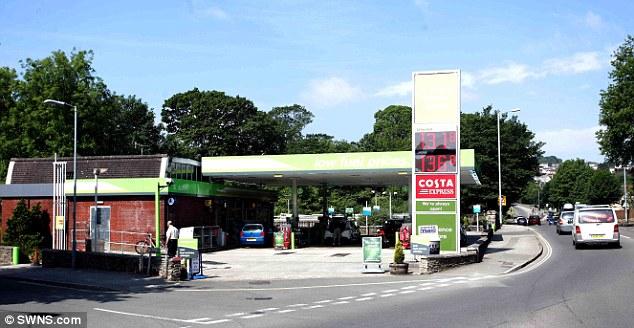 The St. Austell service station in Cornwall which was raided by Jamie Neil and his accomplice