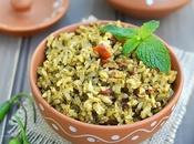 Brown Rice Green Pulao (Pilaf with Mint)