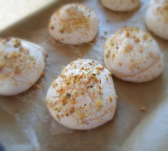 Cardamom and Pistachio Meringues