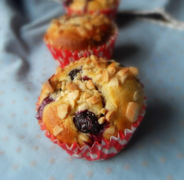 Warm Blueberry And Almond Breakfast muffins