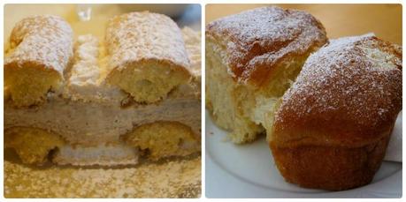 Topfenstrudel and Buchteln, 2 desserts found in Mostviertel, Austria.