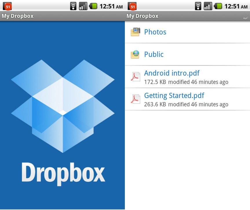 application for galaxy dropbox