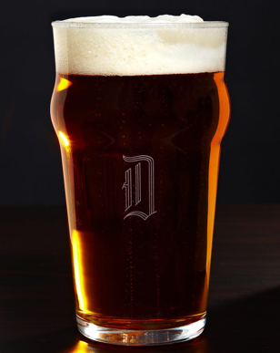 Engraved pint glass