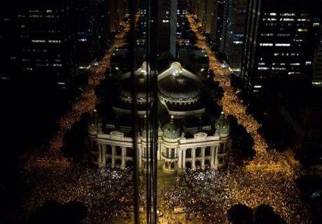  Protesters fill the streets of Rio de Janeiro.