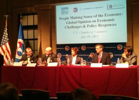 CIPE Executive Director John D. Sullivan speaks on a panel of private sector experts discussing the Pew findings at the U.S. Chamber of Commerce.