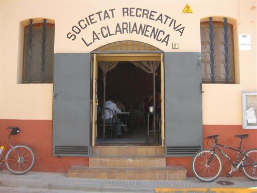 Nothing like a midway stop for a 'cafe con leche' at the village Bar, Clariana 