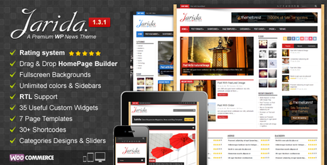 Jarida Theme features introduction, preview