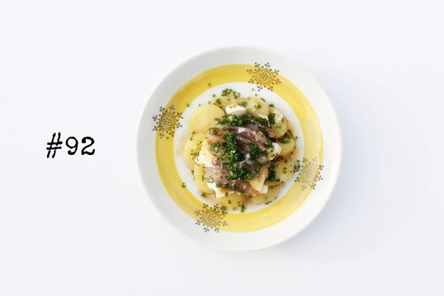 Soused herring with potatoes, egg and browned butter #92