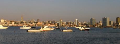 View from Ilha de Luanda to the bay of Luanda, Angola's capital city and economic and commercial hub.
