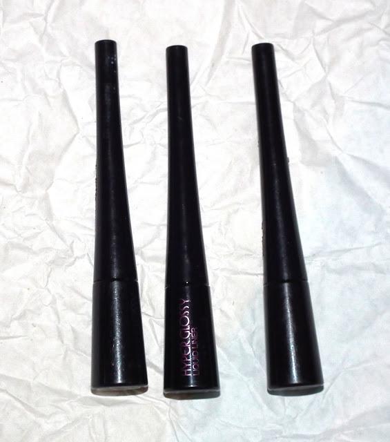 Maybelline Hyperglossy Liquid Eyeliner Review and Swatches - Khaki, Turquoise Blue, Tangerine Orange and Black