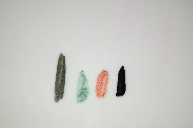 Maybelline Hyperglossy Liquid Eyeliner Review and Swatches - Khaki, Turquoise Blue, Tangerine Orange and Black