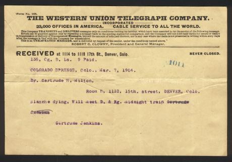 Blanche Dying Telegram